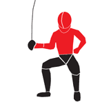 Sabre target area in red: Everything above the waist.